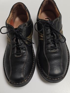 Clarks Erixon Black Leather Casual Oxford Men's Shoes- Size 10.5